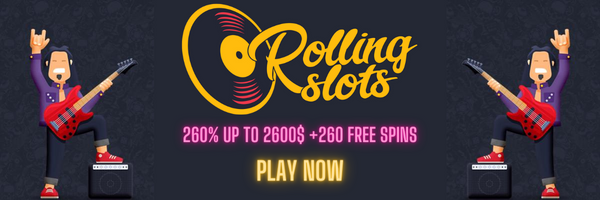 rolling slots banner welcome bonus