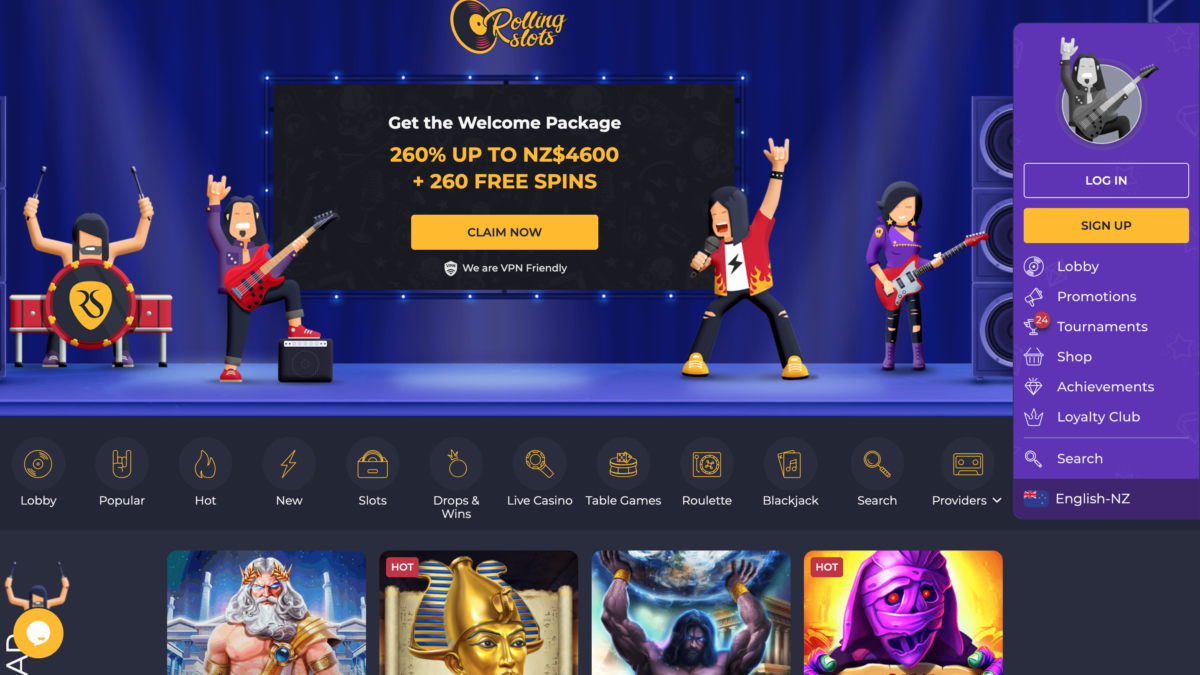 rolling slots casino homepage 