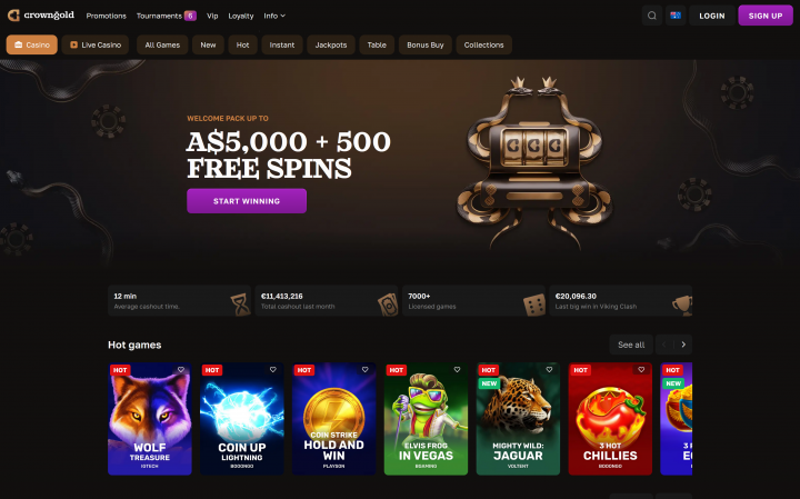 crowngold casino homepage
