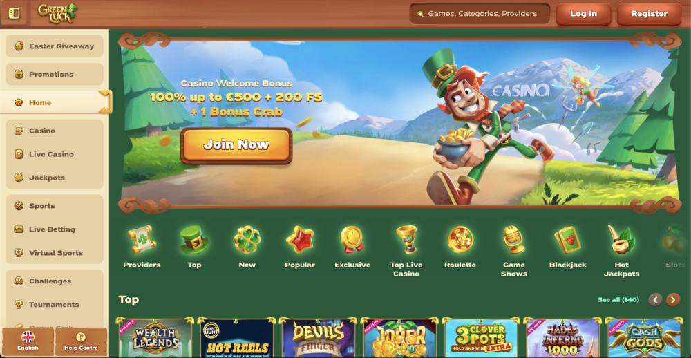 greenluck casino online-home page