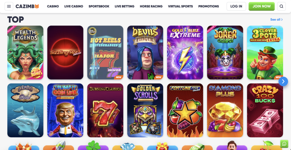 cazimbo casino game slots