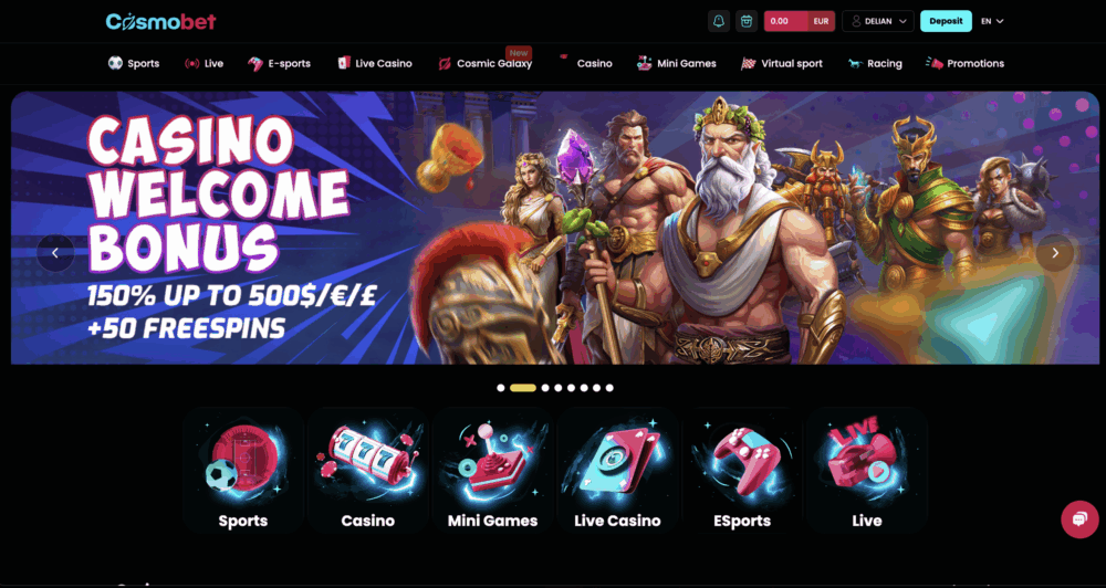 cosmobet homepage promo welcome bonuses