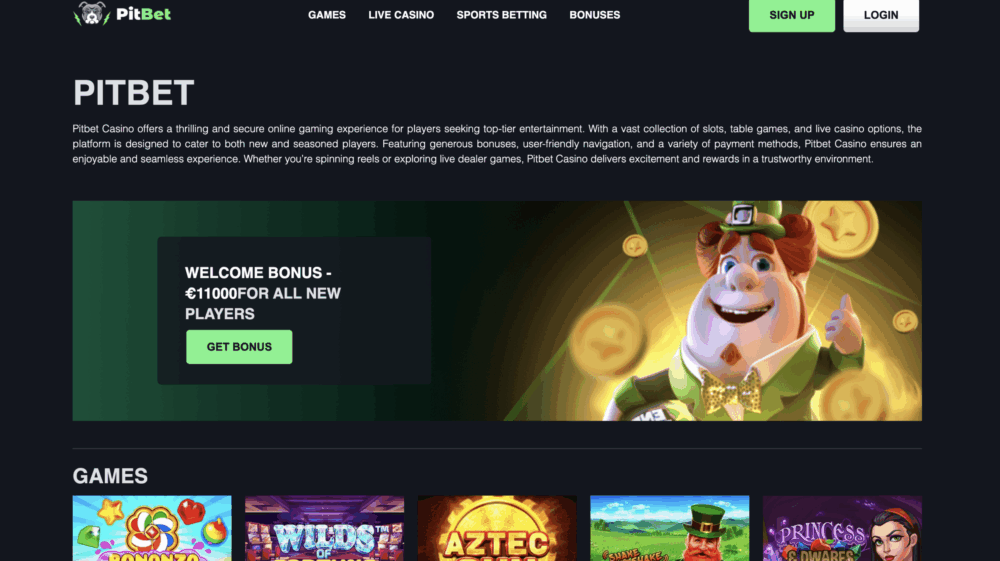 pitbet casino online homepage log it