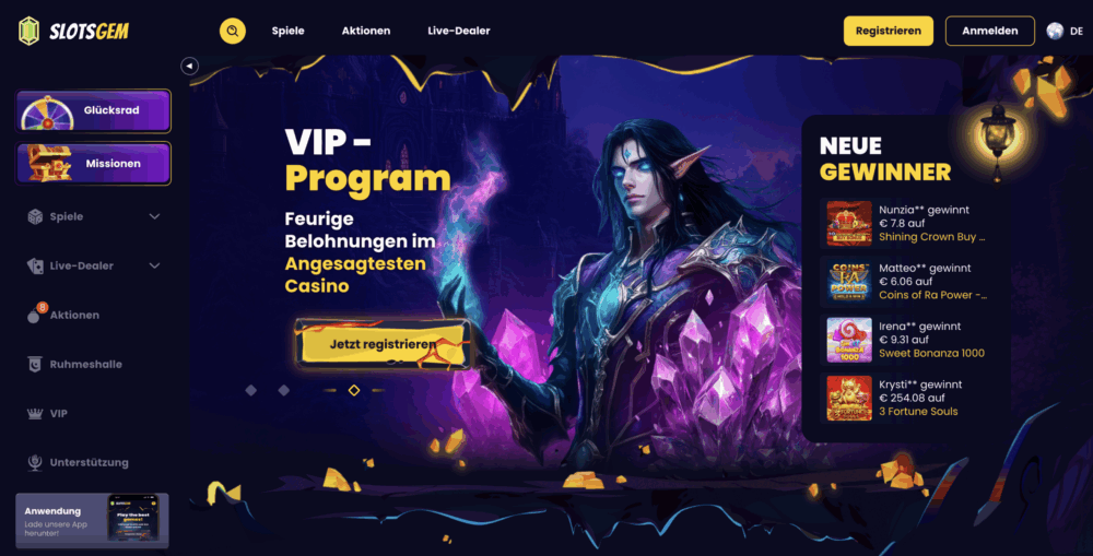 slotsgem casino homepage