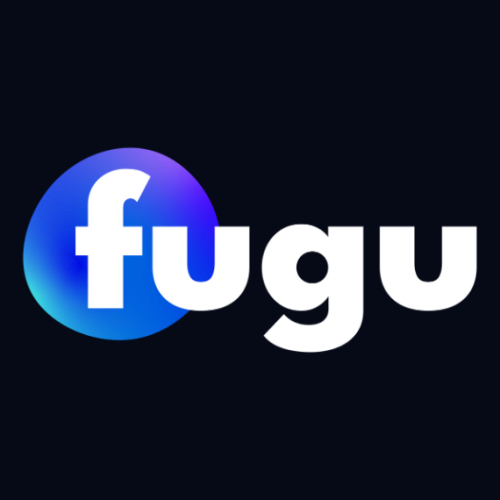 logo fugu casino black white blue