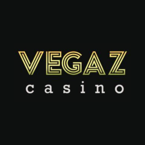 vegaz casino logo yellow white on black